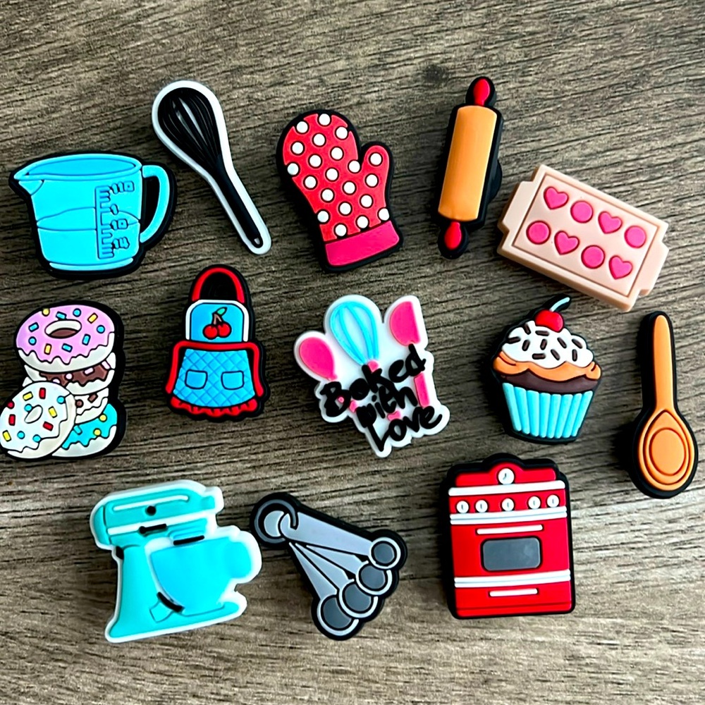 Jibbitz. Baker’s Dozen. Set of 13. Fits Crocs & similar. Bundle & save. 🍰🧁🍩